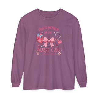 Proud Member of the Nurse Club Long Sleeve Shirt Cardiac Nurse Healthcare RN LPN NICU School Nurse New Nurse Birthday Gift Tee