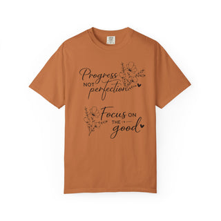 Progress Not Perfection Focus on the Good Inspirational Floral T-Shirt Gift