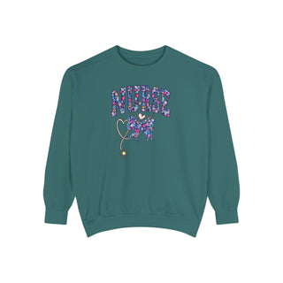 Floral Nurse Sweatshirt Cute Nurse Gift RN LPN Crewneck Nurse Appreciation Sweatshirt Healthcare Worker Gift Medical Professional Sweatshirt
