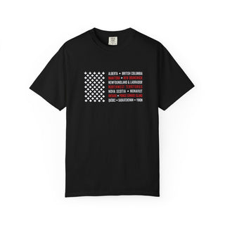 Maple Leaf Tee Canada Flag Design Soft Ringspun Cotton Fabric Comfortable Casual Wear Heavyweight Garment Dyed Shirt Unisex Relaxed Fit Style Perfect Canadian Pride Gift Travel Souvenir Essential Everyday Wear Ready Outdoor Activity