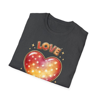 Love Heart Graphic T-Shirt, Cute Aesthetic Red Gold Heart Shirt for Women