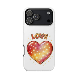 Love Rainbow Heart Phone Case, Pastel Aesthetic Cute Girly Gift for Her