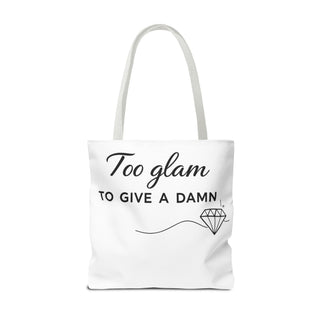 Too Glam to Give a Damn Tote Bag, Funny Aesthetic Canvas Gift for Her
