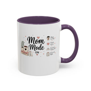 Mom Mode Accent Coffee Mug (11, 15oz) – Running on Coffee & Love