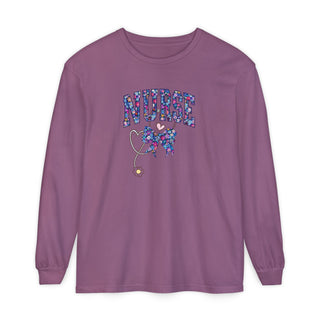 Floral Nurse Long Sleeve Shirt Girly Healthcare RN LPN NICU School Nurse Stethoscope Tee Nurse Appreciation New Grad Birthday Gift