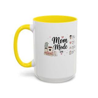 Mom Mode Accent Coffee Mug (11, 15oz) – Running on Coffee & Love