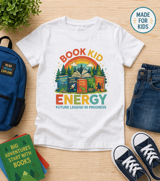 Book Kid Energy Future Legend in Progress Kids Retro Reading Book Lover Design
