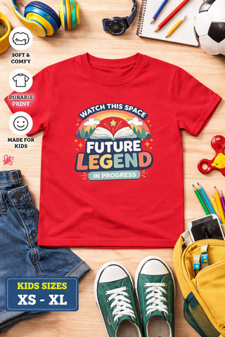 Kids Tee - "Future Legend in Progress" Retro Rainbow Graphic