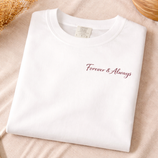 Forever & Always Embroidered Romantic Aesthetic Unisex Tee