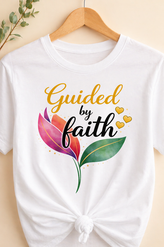 Guided by Faith Floral Sweatshirt, Inspirational Spiritual Shirt for Women Gift