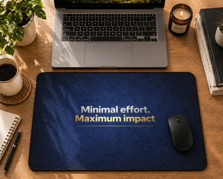 Minimal Effort Maximum Impact Desk Mat for Productivity & Focus