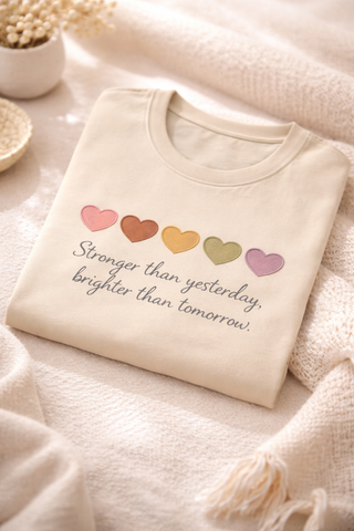 Stronger Than Yesterday, Brighter Than Tomorrow Motivational T-Shirt
