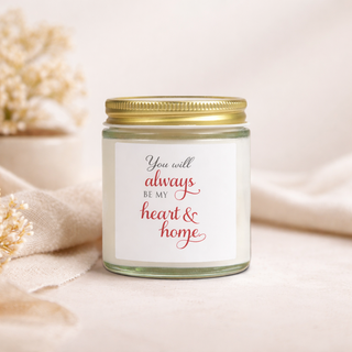 You Will Always Be My Heart & Home Candle, Coconut Apricot Wax Gift