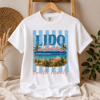 Vintage Lido Beach Tshirt – Garmentdyed Coastal Graphic Retro Design