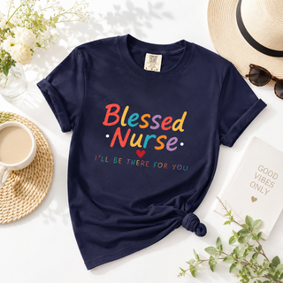 Nurse Appreciation Gift – Floral Blessed Design Soft Vintage Tee
