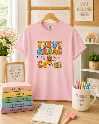 First Grade Shirt Soft Cotton Kids Tee Fun School Year Classroom Wear Back to School