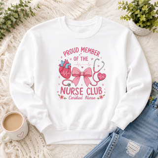 Proud Member of the Nurse Club Cardiac Nurse Sweatshirt Cardiac RN Gift Nurse Appreciation Gift Healthcare Worker Medical Professional Top