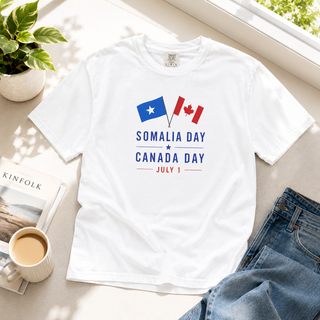 Somalia Day Canada Day Shirt, July 1 Dual Flag Tee, Two Nations One Day One Celebration, Somali Canadian Pride Gift