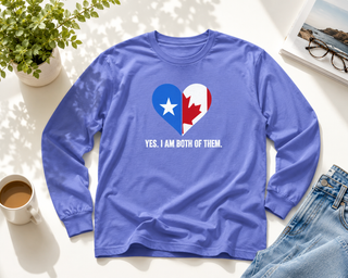 Somali Canadian Pride Long Sleeve Shirt – Yes, I Am Both of Them, Somalia Canada Flag Heart Tee