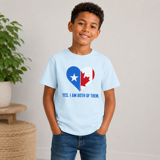 Yes I Am Both of Them Youth Shirt, Somali Canadian Pride Kids Heritage Tee