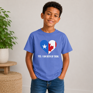 Yes I Am Both of Them Youth Shirt, Somali Canadian Pride Kids Heritage Tee