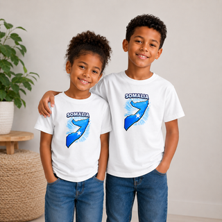 Somalia Map Youth Shirt, Somali Pride Kids Tee, Somalia Flag Outline T-Shirt, Heritage Gift for Boys Girls, Patriotic Somalia Youth Tee
