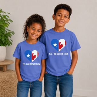 Yes I Am Both of Them Youth Shirt, Somali Canadian Pride Kids Heritage Tee
