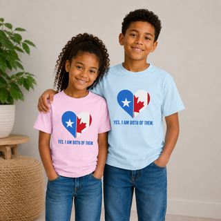 Yes I Am Both of Them Youth Shirt, Somali Canadian Pride Kids Heritage Tee