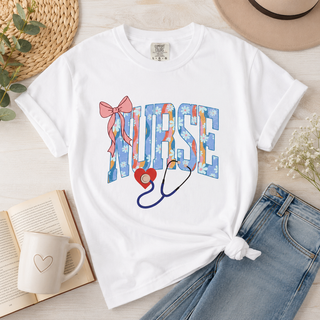 Floral Nurse Shirt, Girly Nurse Tee, RN LPN Shirt,  NICU ER Shirt,  School Nurse, New Nurse Gift