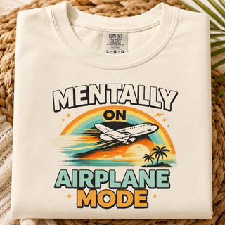 Airplane Shirt, Mentally on Airplane Mode Travel Shirt for Aviation Lovers