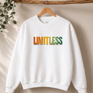 Limitless Sweatshirt, Motivational Gradient Graphic Aesthetic Crewneck Gift
