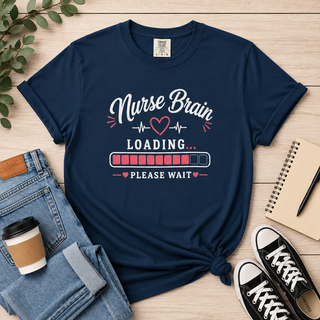 Funny Nurse Brain Loading Shirt, Cute RN Nurse Tee, Medical Worker Gift Tee