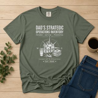 Dad's Strategic Operations Inventory Shirt, First Time Father Gift, Daddy Est 2026 Tee