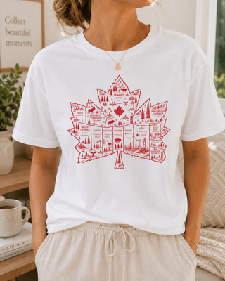 Canadian Maple Leaf Vintage Unisex Shirt Garment Dyed Heavyweight Cotton Tee