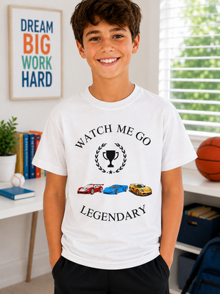 Watch Me Go Legendary Shirt for Boys Youth Motivational Graphic Tee