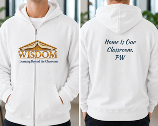 Teacher Hoodie Fullzip Comfort Featuring Wisdom Graphic Front and Inspiring Quote Back Classic Fit