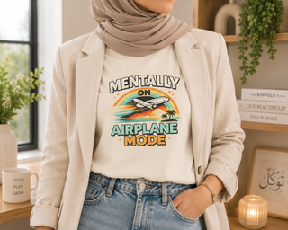 Airplane Mode Shirt Vintage Sunset Aviation Graphic Tee Unisex Travel Gift