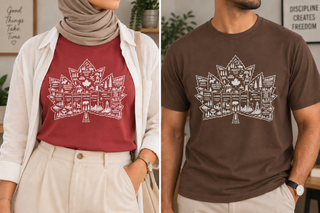 Canada Outdoor Shirt White Maple Leaf with Provinces Territories and Cities Vintage Wilderness Design