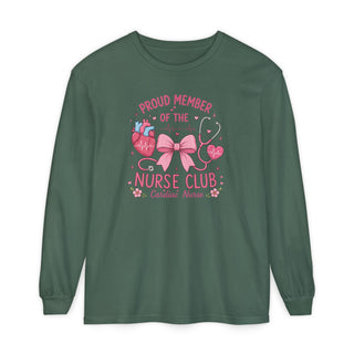 Proud Member of the Nurse Club Long Sleeve Shirt Cardiac Nurse Healthcare RN LPN NICU School Nurse New Nurse Birthday Gift Tee