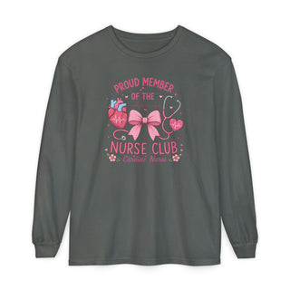 Proud Member of the Nurse Club Long Sleeve Shirt Cardiac Nurse Healthcare RN LPN NICU School Nurse New Nurse Birthday Gift Tee