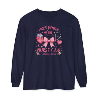 Proud Member of the Nurse Club Long Sleeve Shirt Cardiac Nurse Healthcare RN LPN NICU School Nurse New Nurse Birthday Gift Tee