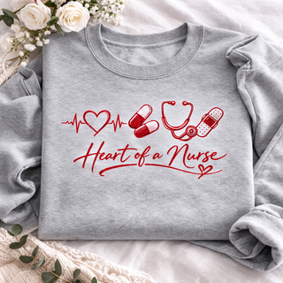 Heart of a Nurse Sweatshirt, Nurse Life Crewneck, RN Gift for Healthcare Workers