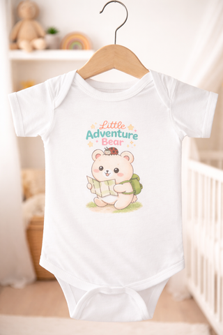 Little Adventure Bear Cute Kids Shirt Nursery Wall Art Baby Gift Idea
