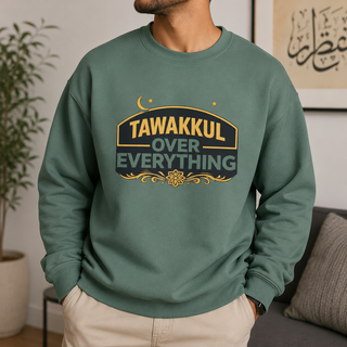 Tawakkul Unisex Sweatshirt Islamic Faith Crewneck with Crescent Moon