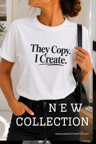 Entrepreneur Graphic Tee Bold They Copy I Create Statement Shirt